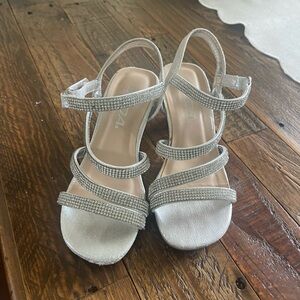 Soda Glittering Silver Kids Dress Sandals